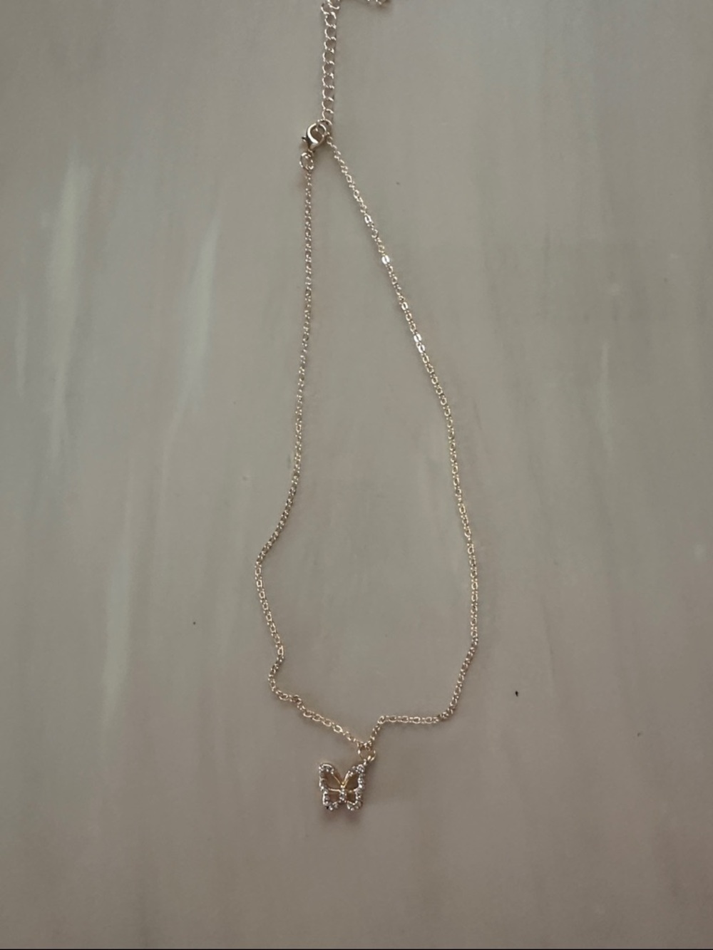Delicate Silver Butterfly Pendant Necklace - Women Jewelry
